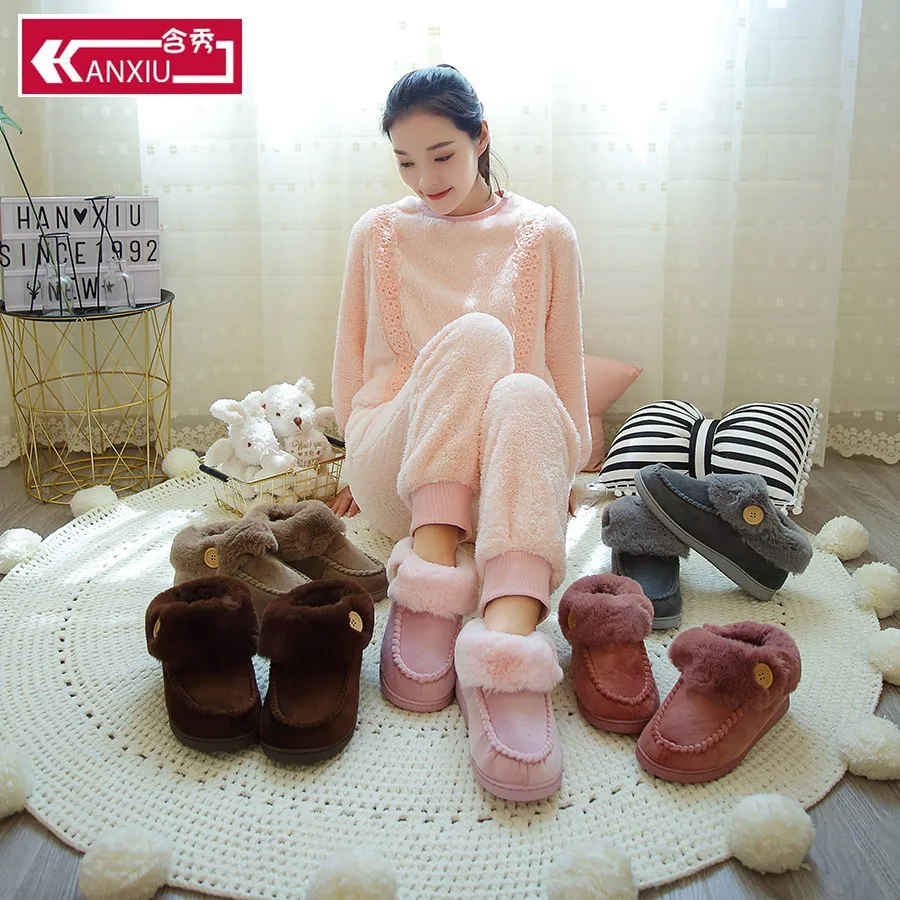 

New Women and Men Slippers Winter Warm Indoor Slipper couple Soft Flats For Bedroom cotton slippers