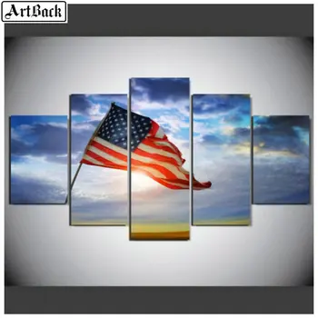 

5 spelled diamond painting American flag full square drill mosaic diy diamond embroidery sunset landscape painting