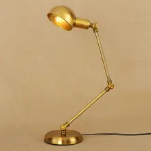 Ретро Лофт американская кантри Rh Edison стиль Золотое украшение индивидуальность лампа для чтения настольная лампа ночник настольная лампа