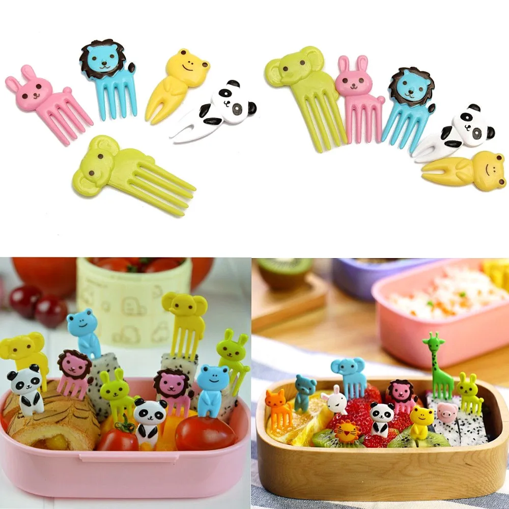 

Practical 2 Packs Bento Kawaii Animal Food Fruit Picks Forks Lunch Box Accessory Decor #81166