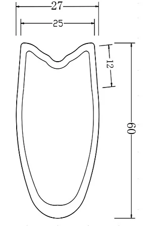 60mm tubular carobn rims