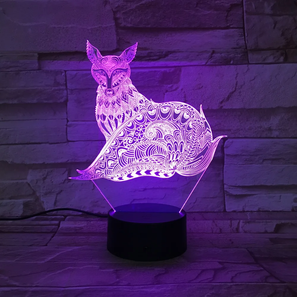 3D Fox Lamp LED Nightlight with Touch Table Lamp as Children Gifts 7