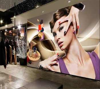 

beibehang Custom 3d wall paper mural beauty salon manicure beauty poster tooling background wall sofa living room tv background