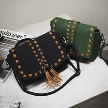 Women Handbags New fashion small bag Tassel women’s handbag scrub bag trend all-match messenger bag Feminina Crossbody Bags