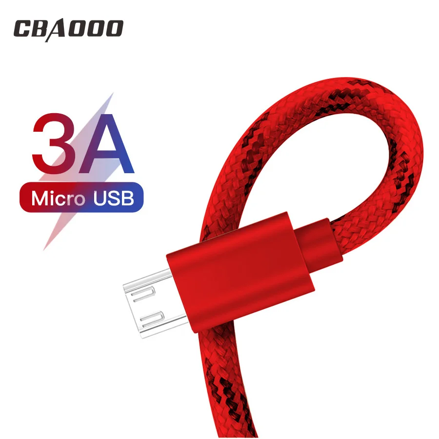 CBAOOO 1 м 2 м 3 м Micro USB кабель для зарядки кабель для мобильного телефона usb 3A быстрые кабели для samsung Xiaomi LG планшет Android кабель