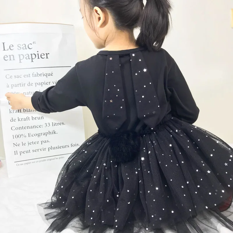 Платье для маленьких девочек; коллекция года; сезон весна-осень; платья для маленьких девочек; Сетчатое платье принцессы с длинными рукавами; одежда для детей; RT222