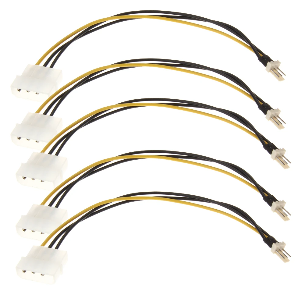 

NEW 5pcs/lot 20cm/7.87inch 4Pin IDE To 3Pin CPU/Case Fan Power Cable Fan Connector Adapter For Desktop PC