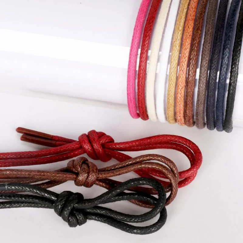 3 Pairs 60-140cm Fashion Casual Leather Laces High Quality Waxed Round Shoelaces Shoestring Boot Sports Shoes Cable Ropes Colors 3 Pairs 60-140cm Fashion Casual Leather Laces High Quality Waxed Round Shoelaces Shoestring Boot Sports Shoes Cable Ropes Colors