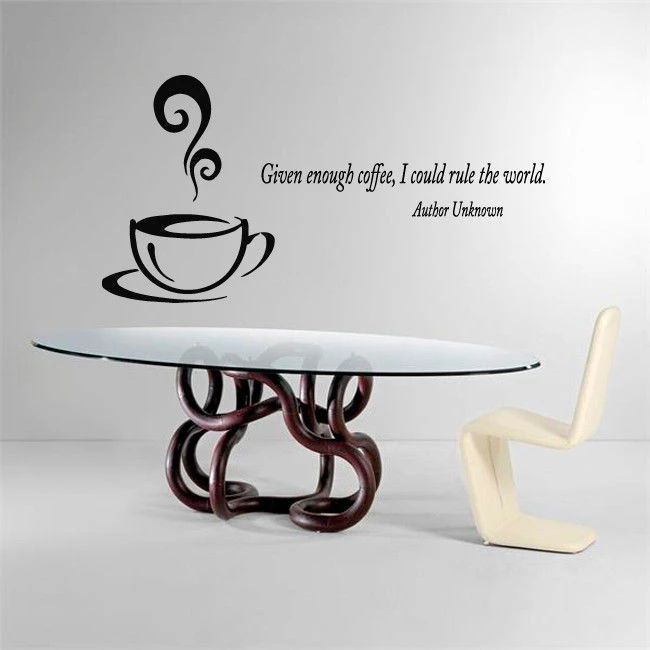 Autocollant Mural En Vinyle Avec Citation Cafe 16 Decoration D Interieur Pour La Maison La Cuisine Et Le Cafe Aliexpress