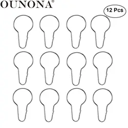 OUNONA 12 шт. крючки для занавески для душа скользящие кольца рулонные кольца из нержавеющей стали кольца с зажимами полированный хром