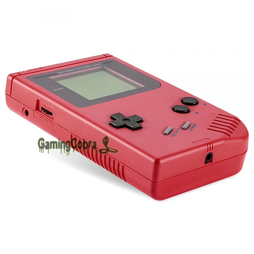 Red Solid Full Housing Shell Buttons with Screen Len for Gameboy DMG-01 - GBF005