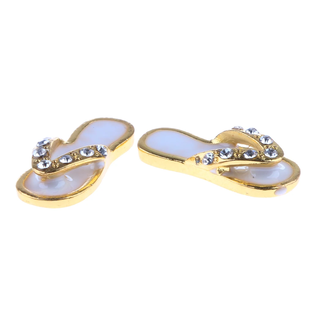 1:12 Dollhouse Miniature Fashion Metal Sparkling Slippers Shoes Sandals Dolls House Bedroom Living Room Accessories Decoration