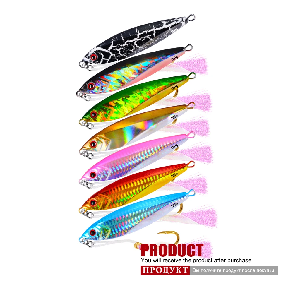 Pesca com Anzóis 6 Cores Paillette Faca wobbler Isca Artificial Duro