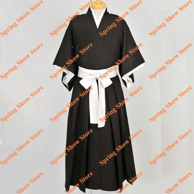 Черное кимоно для косплея отбеливатель Shinigami Kurosaki Ichigo/Kuchiki Rukia|cosplay costume|kimono cosplayrukia