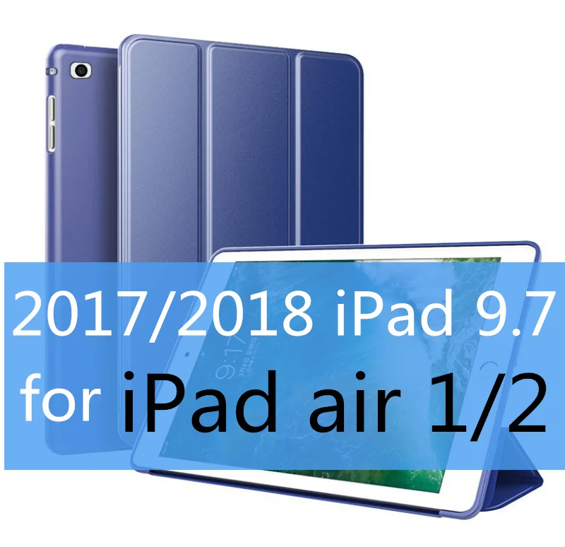 SUREHIN умный кожаный чехол для apple iPad air 1 2 чехол тонкий силиконовый мягкий защитный Магнитный чехол для iPad чехол 9,7 - Цвет: deep blue for 9.7