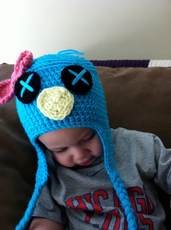 

free shipping,Superb Crochet Newborn small blue birds Baby hat beanie cap Photography photo Props gift