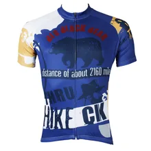 Большой черный медведь мужской короткий рукав Велоспорт Джерси полиэстер синий велосипед одежда дышащая одежда для велоспорта Размер S-6XL