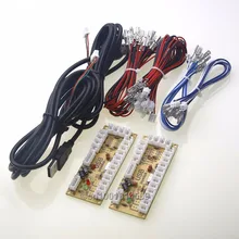 New 2 Players Zero Delay USB PC Encoders Joystick Raspberry PI Retropie 2 PIN + 2.8mm Size Cable For Sanwa Type Push Buttons