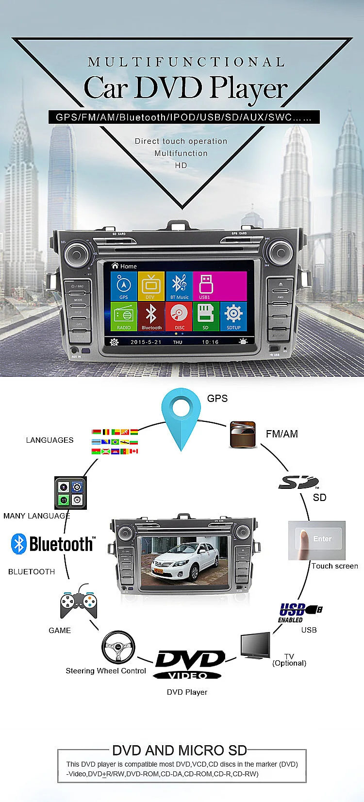 Excellent LJDA 2 din 8 inch car dvd player for Toyota corolla 2006-2012 gps navigation Radio Stereo Head Unit Auto audio Bluetooth 1080P 0 Excellent LJDA 2 din 8 inch car dvd player for Toyota corolla 2006-2012 gps navigation Radio Stereo Head Unit Auto audio Bluetooth 1080P 0