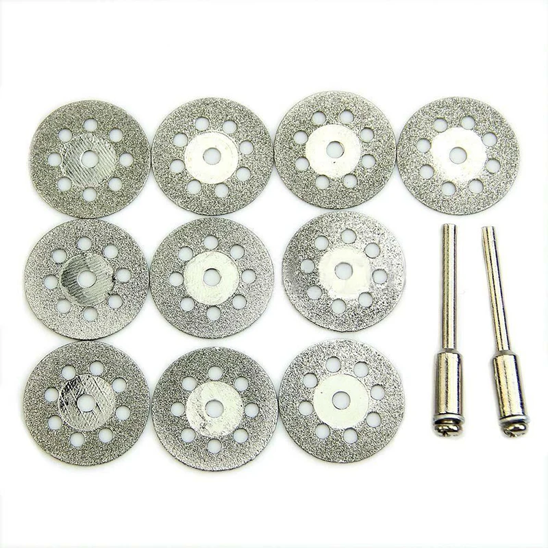 DWZ 1Set 10pcs Circular Blades Cutting Wheel Discs Mandrel Rotary Cut-off Tool