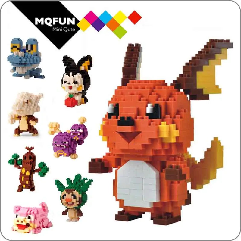 

LNO Miniature Blocks Pikachu Anime Cartoon Action Figures Game action figures DIY 3D Model Bricks Educational Toys For Kids