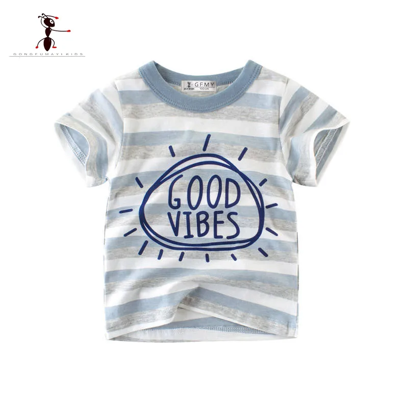

Kung Fu Ant 2019 New Summer Casual Boys T-shirt Cotton Short Sleeve O-neck Baby Clothes Car Baby T-shirt Clothes For 2T-8T Kids