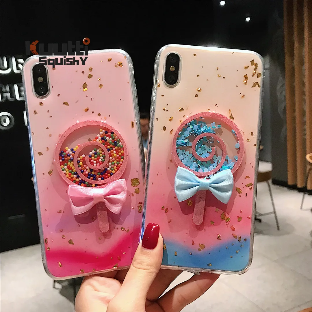 Kuutti мягкий леденец Kawaii снятие стресса 3D девушки летние телефонные чехлы для iphone 6