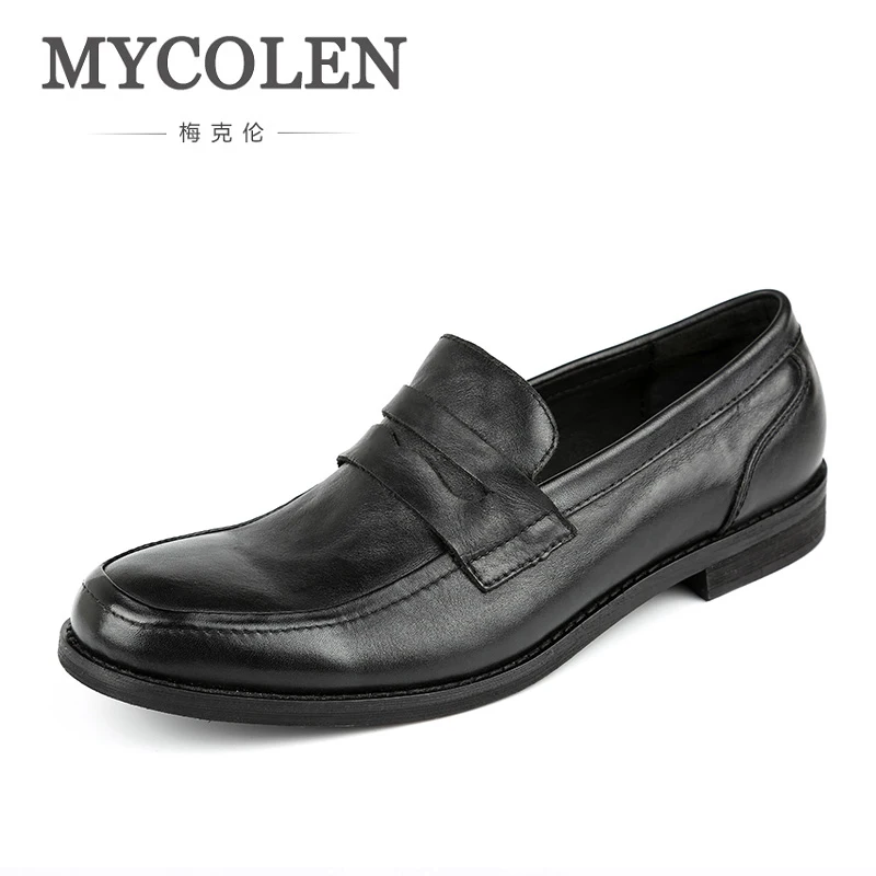 

MYCOLEN Men Shoes Genuine Leather Fashion Brand Loafers Handmade Slip On Flat Boat Shoes Handmade Male Footwear Zapatos Hombre