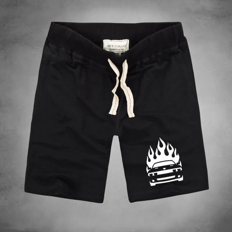 

1 Car On Fire Printed Mens Shorts Funny Top Summer Short Beach Shorts For Boys Fusion Style Car Short Pants Flame Durable Fabric