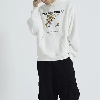 

Creative Planet Leaf Print Hoodies Sweatshirts Streetwear Men Harajuku Hip Hop Casual Fleece Pullover Hooded Hoodie