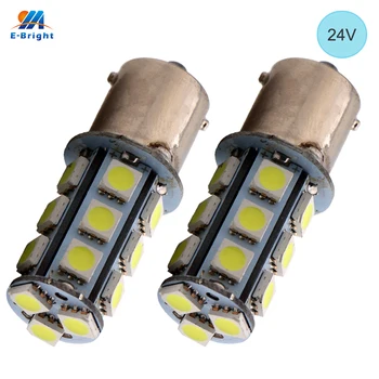 

YM E-Bright 2PCS 24V DC 5050 24 SMD 1156 BA15S 1157 BAY15D Light Bulb Car Styling Brake Parking Lights Turn Tail Rear White
