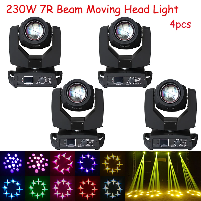 4 шт. 230 Вт 7R Sharpy Beam движущийся головной свет профессиональный DJ сценический