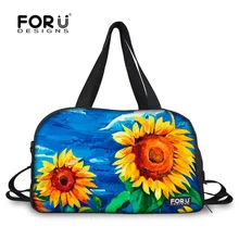 FORUDESIGNS/с рисунком подсолнуха для активной деятельности, Студенческая, для путешествий, вещевая сумка для багажа Для женщин сумка большой Ёмкость Носить Женская дорожная сумка с карманом