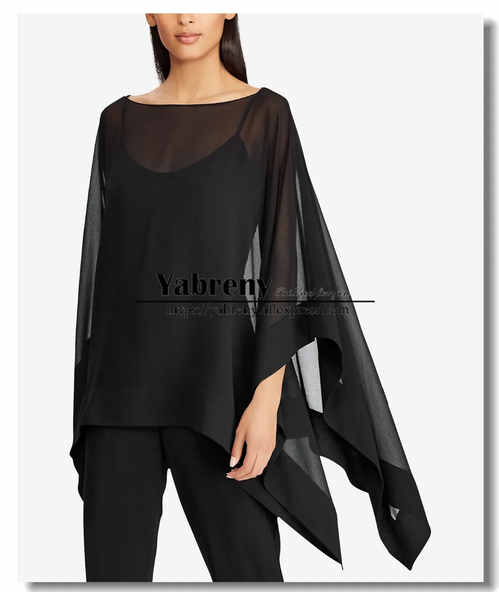 black chiffon overlay top