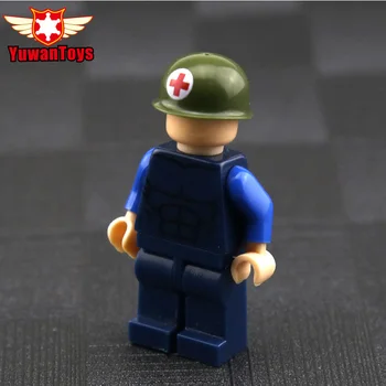 

5PCS/LOT MOC City Modle Blocks World War II Medical Hat Figure Set Parts Base Compatible Creative Toys For Children