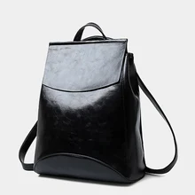 2016 Marque Célèbre Imperméable Noir En Cuir Vintage Sac À Dos Femmes Cartable Étudiants Sacs D’école Pour Les Adolescents sac à Dos