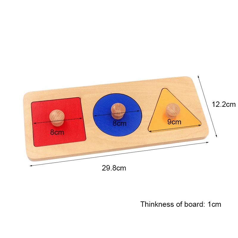 Dental do Bebê Brinquedos de Madeira Casa Materiais Montessori Matemática Forma Geometria Inserções 3 Conjuntos Vermelho Azul Amarelo Triângulo Quadrado Botões 10 conjuntos vermelho azul amarelo triângulo quadrado botões