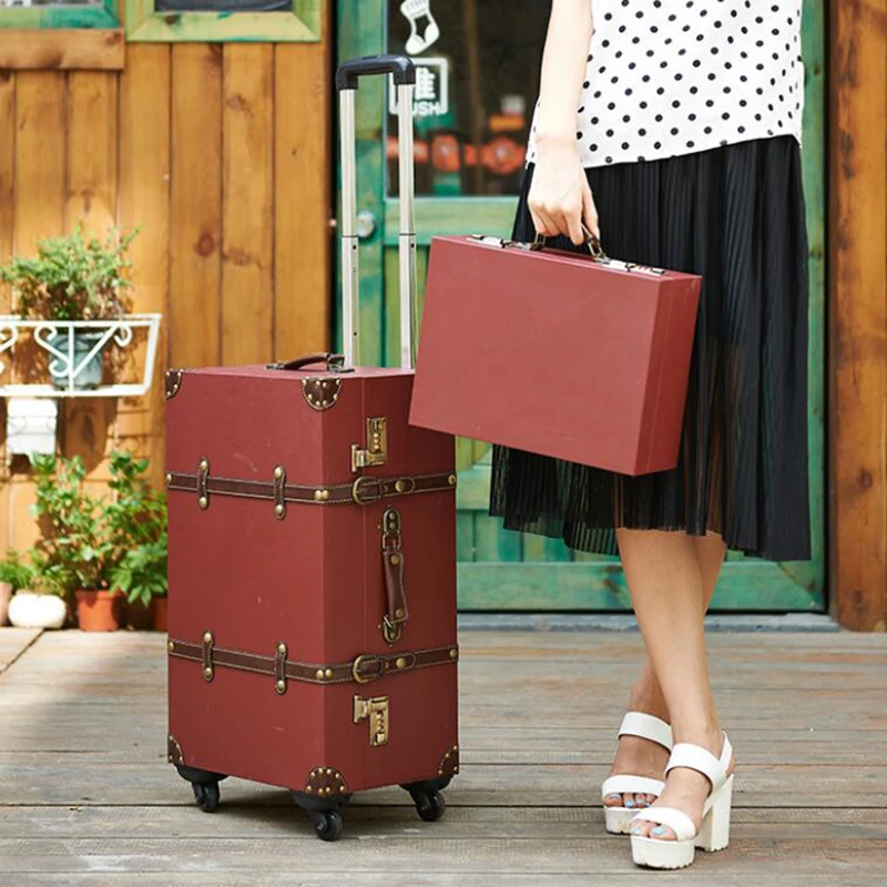 Женский дорожный чемоданчик CARRYLOVE винтажный 20 дюймов 24 дюйма 26 набор на колесиках