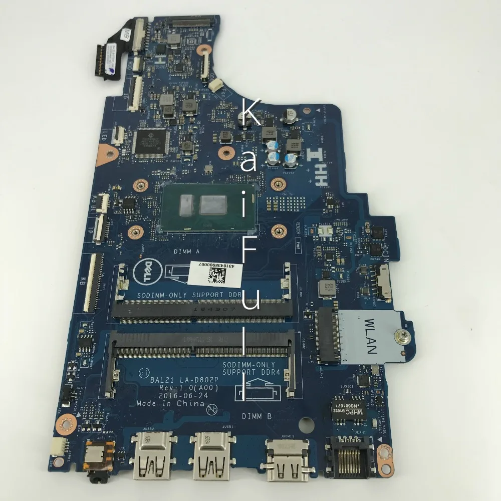 CN-0DG5G3 DG5G3 для DELL INSPIRON 5567 материнская плата ноутбука BAL21 LA-D802P REV: 1 0 (A00) SR2EU I5-7200U |
