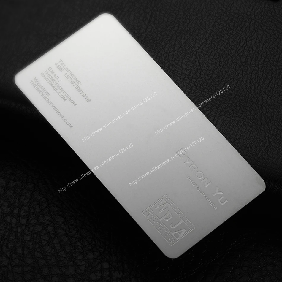 

Personalized feather printing quality stainless steel business metal card
