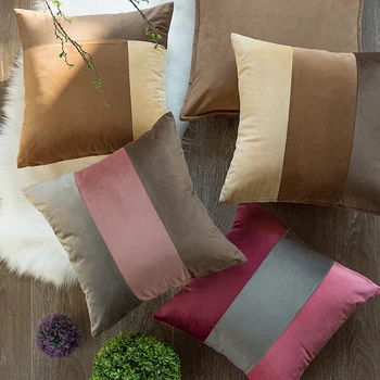 

45x45cm Nordic simple color blocks cushion cover geometric throw pillowcase bed backrest pillow cover lumbar cushion cover