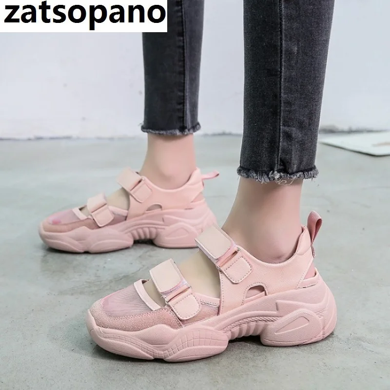 

Zatsopano Breathable Lace Women Swing Shoes Med Heel Wedges Platform Shoes Thick Sole Sandal Sneakers Plus Size Nurse Work Shoes