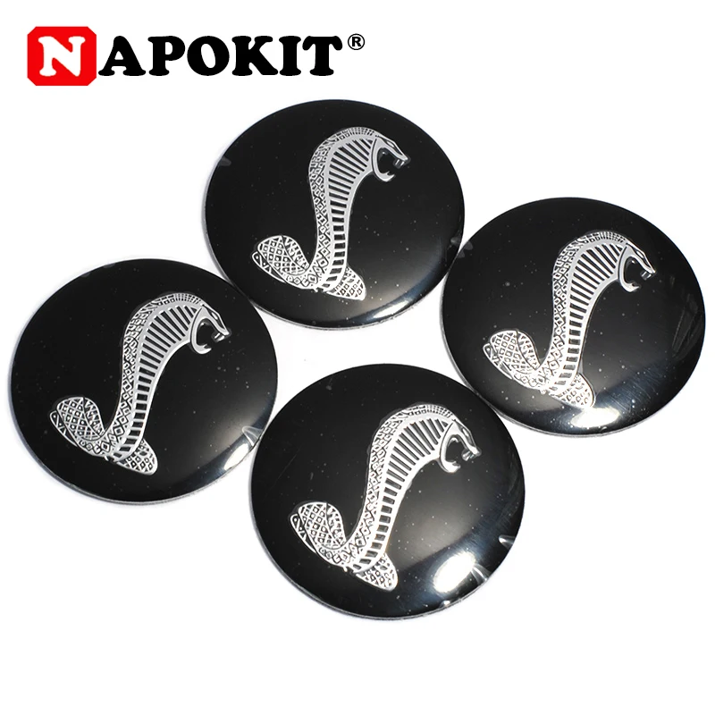 

4pcs 56MM Cobra Car Steering Tire Wheel Center Sticker Hub Cap Emblem Badge Decal Symbol for Ford Mustang Jaguar Audi BMW Hubcap