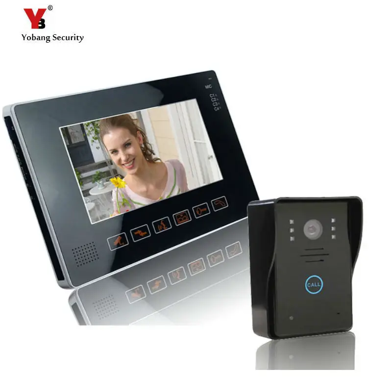 Yobang Security Freeship 9inch Wired Video Door Phone Color Monitor bell phone Intercom With Touch Key | Безопасность и защита