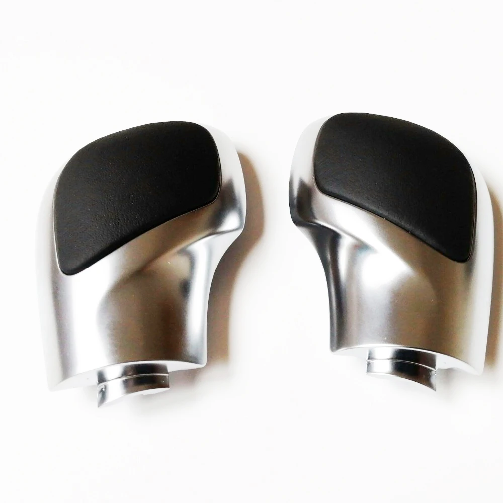 

DAZOO Chrome Matt With Leather Shift Knob Gear Side Cover DSG Emblem For V W Golf 6 7 R G TI Passat B7 B8 CC R20 J etta MK6 GLI