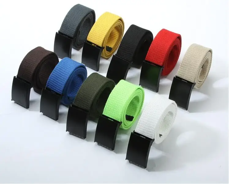 

Fashion trend new Unisex Waist Belt Mens Boys Plain Webbing Waistband Casual Canvas Belt wholesale 12 colors are available