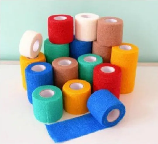 

5cm* 4.5m (4roll/lot) Horse leg wrapping and Pet wrapping medical nonwoven elastic cohesive bandage free shipping