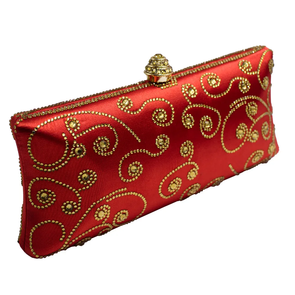 Итальянский Красный клатч, кошелек, портмоне вечерние клатч Сумки для женщин партии свадебное с кристаллами Королевский синий/золото