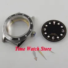 Подходит для ETA 2836 механизм 41 мм черный керамический ободок часы с сапфировым стеклом чехол+ черный циферблат+ стрелки C133