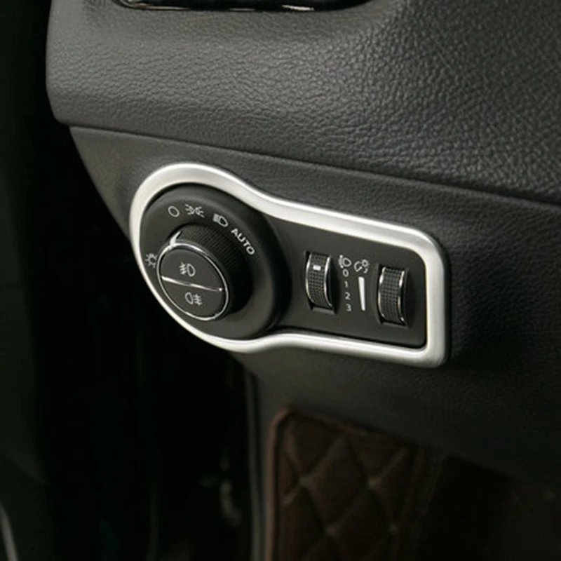 Jual Mobil Styling untuk Kompas JEEP Generasi Kedua 2017 2018 ABS Matte Dalam Kepala Lampu Lampu Switch Tombol Kontrol Cover Trim 1 Pcs